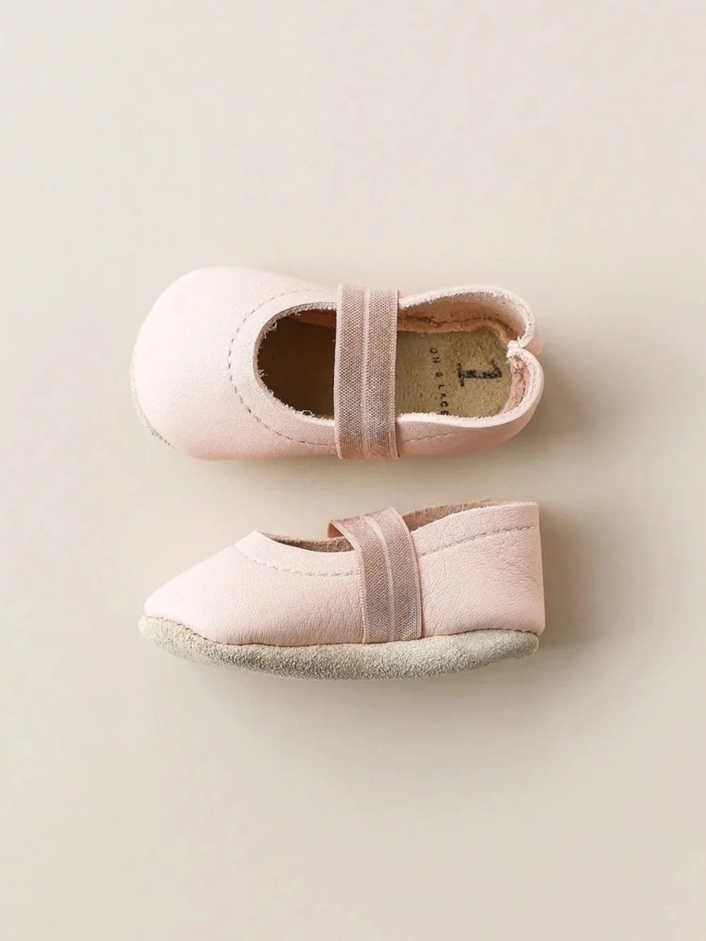 Baby Mary Jane Ballet Flats in Pale Pink - Soft Strap